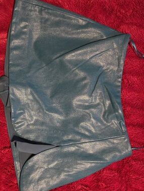 Amanda Uprichard Teal Faux Leather Skort